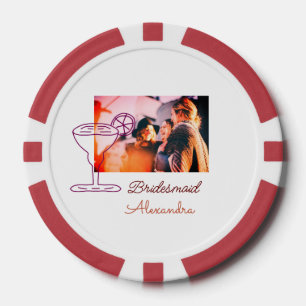 Jetons De Poker Demoiselle d'honneur ajouter une image nom verre à