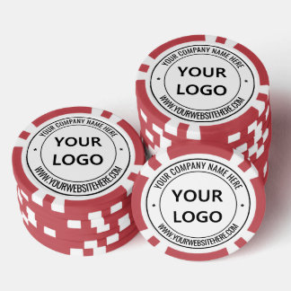Jetons de poker d'entreprise avec logo et texte pe