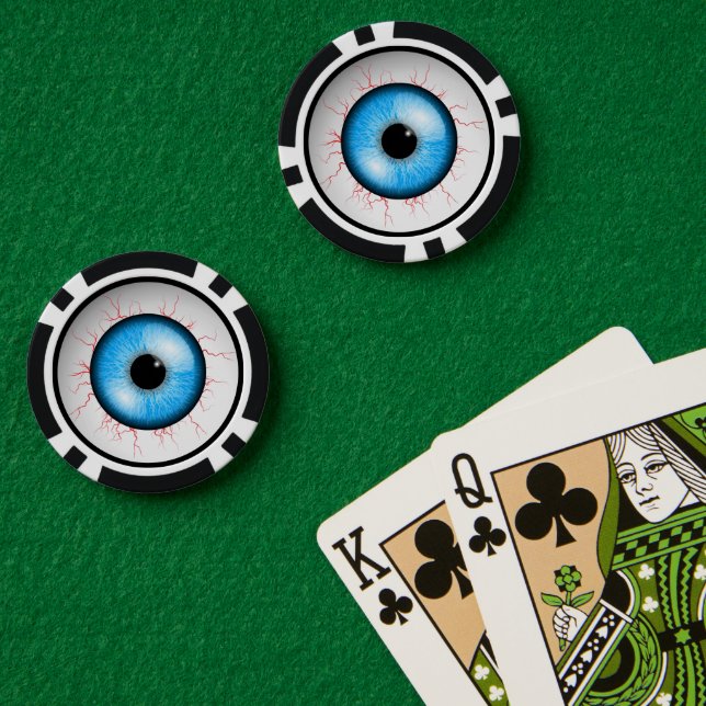 Jetons De Poker Déplaisant Blue Eyeball (Table de poker (double))