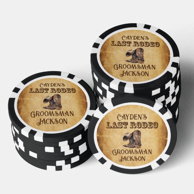 Jetons De Poker Dernier Rodeo Cowboy Grunge Brown Bachelor Party (Empiler)
