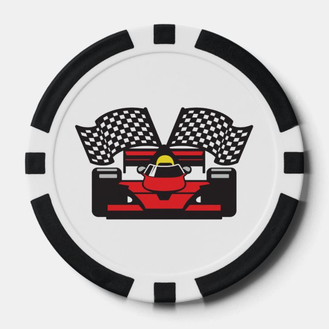 Jetons de poker Design Voiture de Course (Recto)