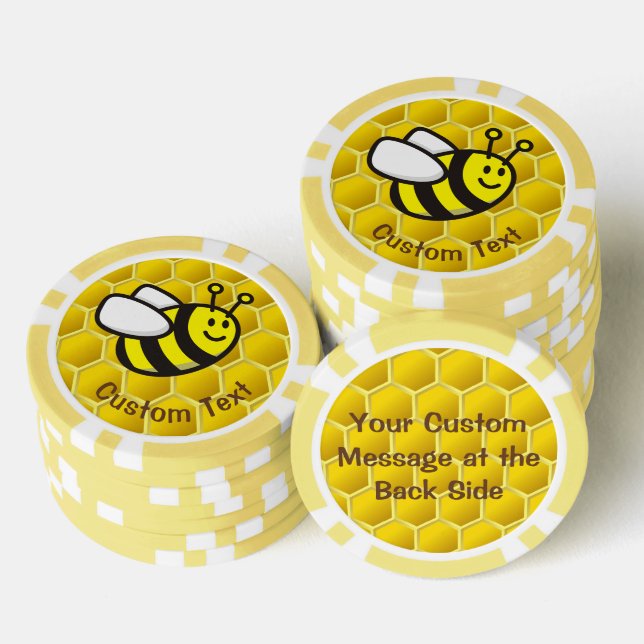 Jetons De Poker Dessin animé d'abeille à miel (Empiler)