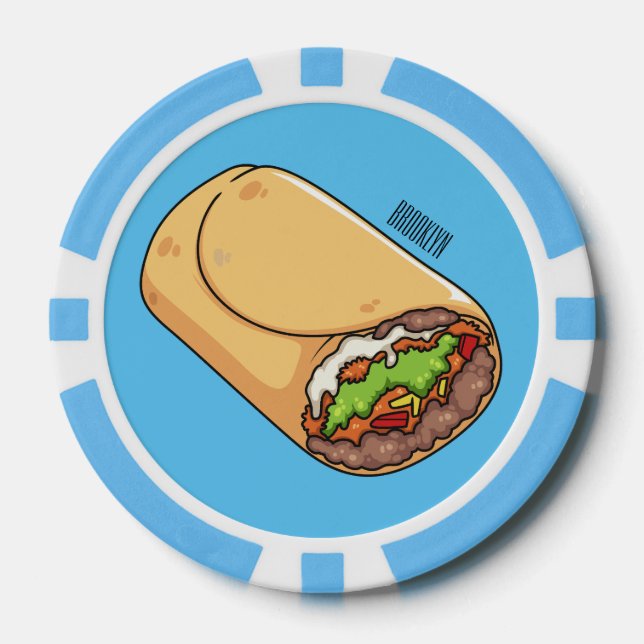 Jetons De Poker dessin animé de Burrito (Recto)