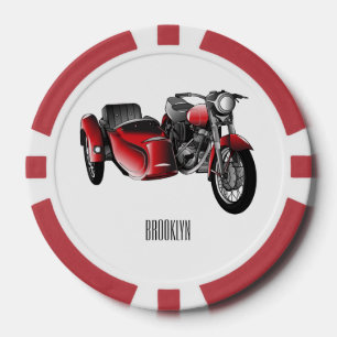 Jetons De Poker dessin animé de la moto Sidecar
