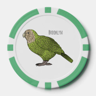 Jetons De Poker dessin animé d'oiseaux de Kakapo