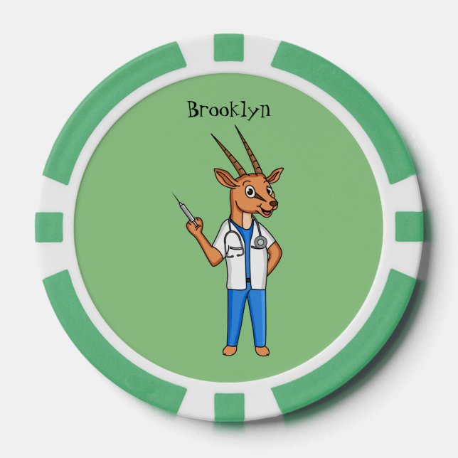 Jetons De Poker Dessin du médecin de l'antilope Cute Gemsbok (Recto)