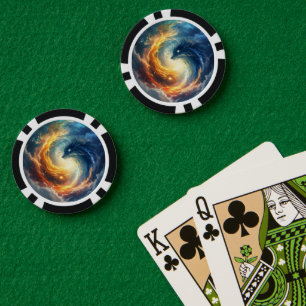Jetons De Poker Deux monstres marins se poursuivent, fantaisie 