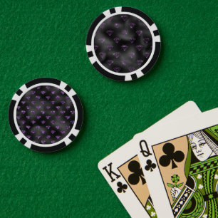 Jetons De Poker Diamants Noirs Pailletés Violet Féminin