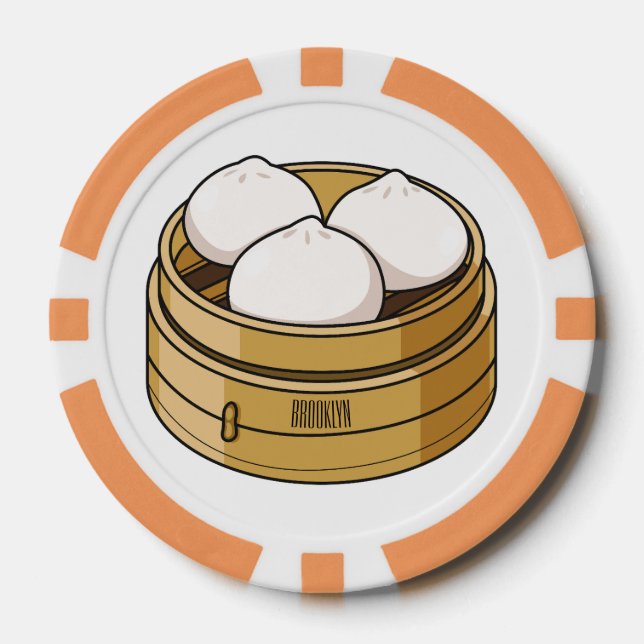 Jetons De Poker Dim sum dessin animé (Recto)
