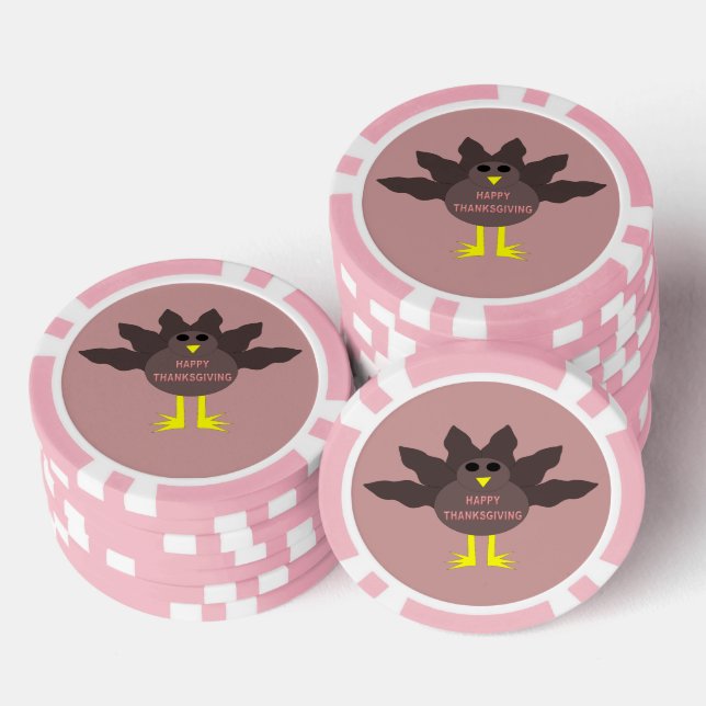 Jetons De Poker Dinde plumée de Thanksgiving (Empiler)