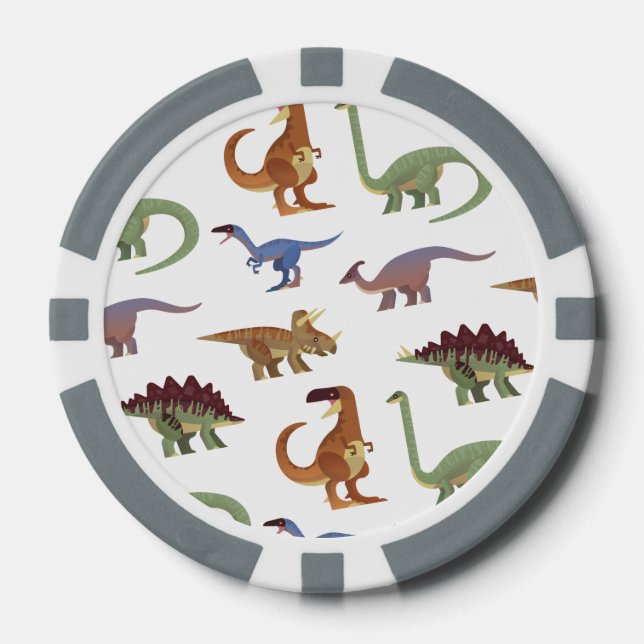 Jetons De Poker dino-BD motif dinosaure (Recto)