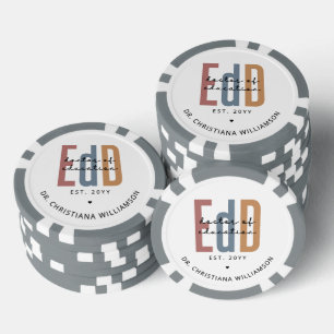 Jetons De Poker Diplôme D'Études De L'EdD Personnalisé