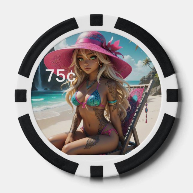 Jetons De Poker Dollz par : Svace 02 75¢ Poker Chip (Recto)