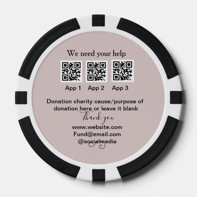 Jetons De Poker Donation Collection conseil pot ajouter votre q r  (Recto)