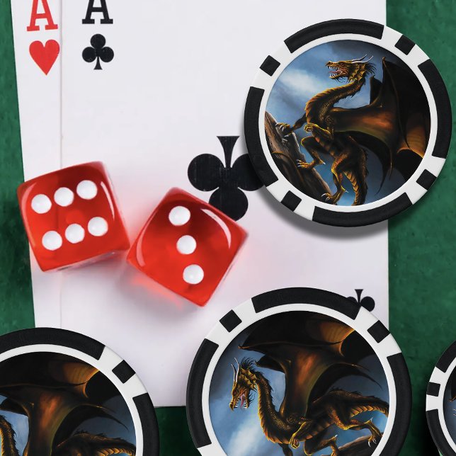 Jetons De Poker Dragon noir cuivre or (Créateur téléchargé)