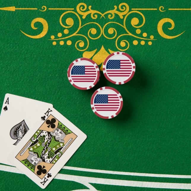 Jetons De Poker Drapeau américain (Table de poker (pile))