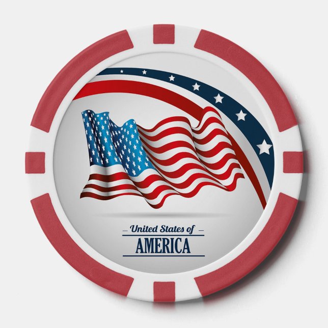 Jetons De Poker Drapeau américain (United States of America Poker Chip!)