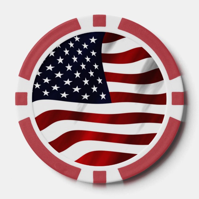 Jetons De Poker Drapeau américain (Recto)