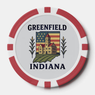 Jetons De Poker Drapeau américain de Greenfield Indiana