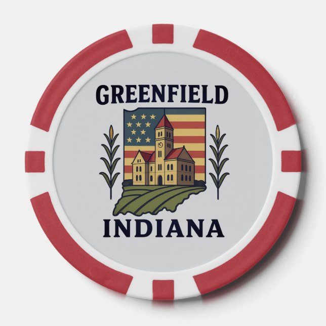 Jetons De Poker Drapeau américain de Greenfield Indiana (Recto)