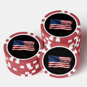 Jetons De Poker Drapeau américain patriotique États-Unis