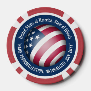 Jetons De Poker Drapeau américain patriotique personnalisé dans l'