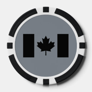 Jetons De Poker Drapeau canadien en style noir