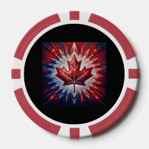 Jetons De Poker Drapeau canadien Feuille d'érable Fractal