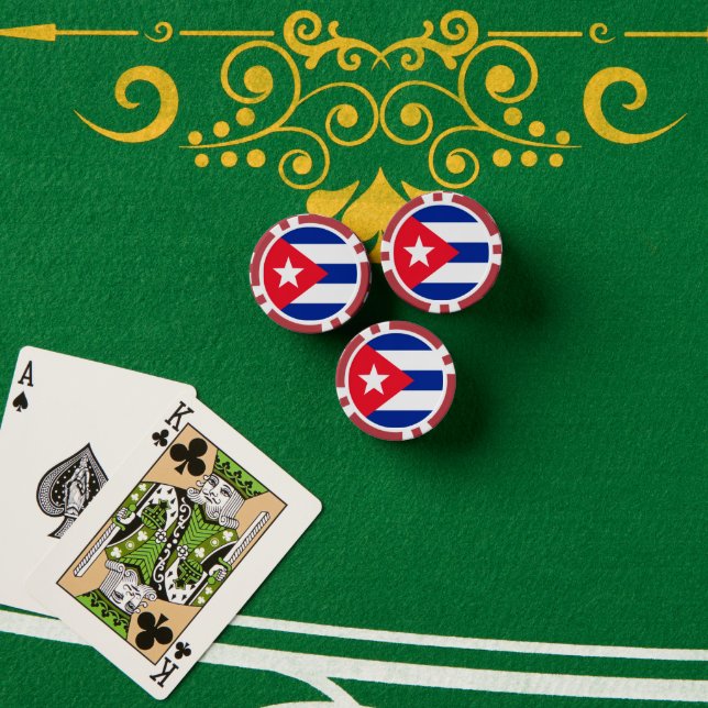 Jetons De Poker Drapeau Cuba (Table de poker (pile))