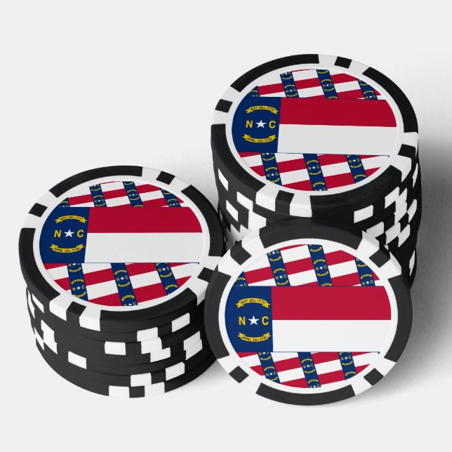 Jetons De Poker Drapeau de Caroline du Nord (Empiler)
