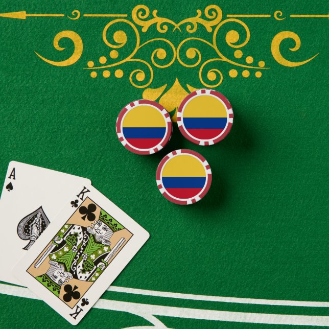 Jetons De Poker Drapeau de Colombie (Table de poker (pile))