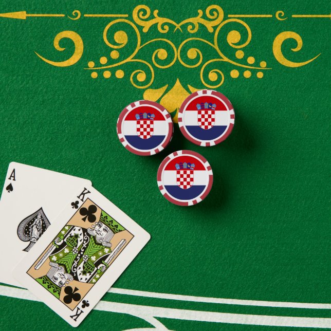 Jetons De Poker Drapeau de Croatie (Table de poker (pile))