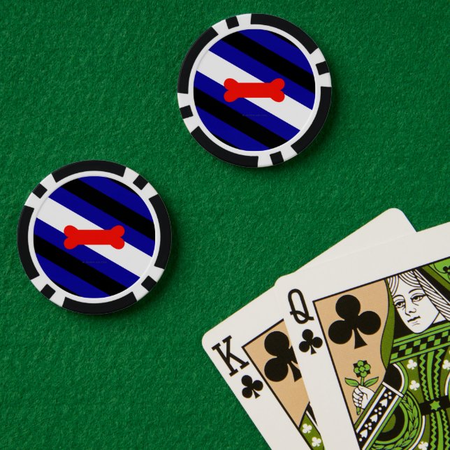 Jetons De Poker Drapeau de fierté de jeu de chiot de SlipperyJoe e (Table de poker (double))