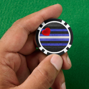 Jetons De Poker Drapeau de fierté en cuir SlipperyJoe's noir bleu 