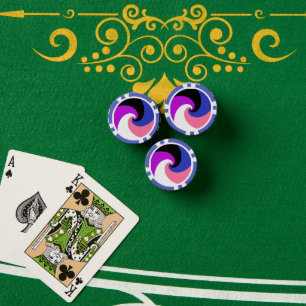 Jetons De Poker Drapeau de fierté genderfluid abstrait en spirale