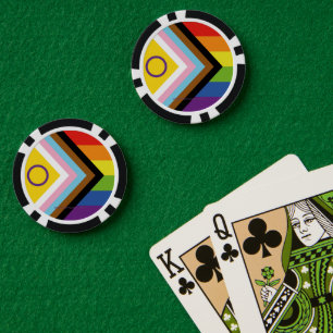 Jetons De Poker Drapeau de fierté intersexe de SlipperyJoe's fond
