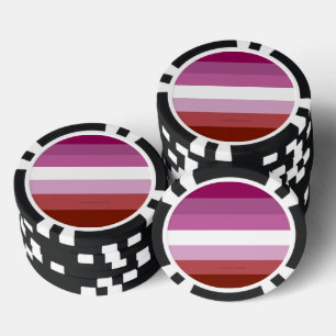 Jetons De Poker Drapeau de fierté lesbienne de SlipperyJoe's fémin