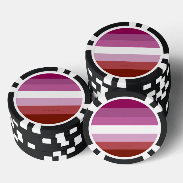 Jetons De Poker Drapeau de fierté lesbienne de SlipperyJoe's fémin (Empiler)