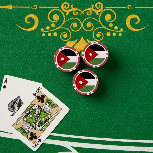 Jetons De Poker Drapeau de Jordanie (Table de poker (pile))