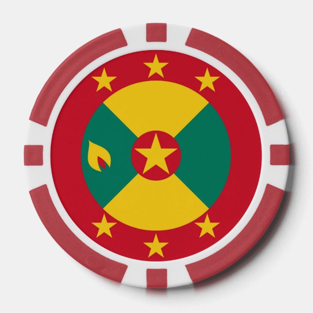 Jetons De Poker Drapeau de la Grenade (Recto)