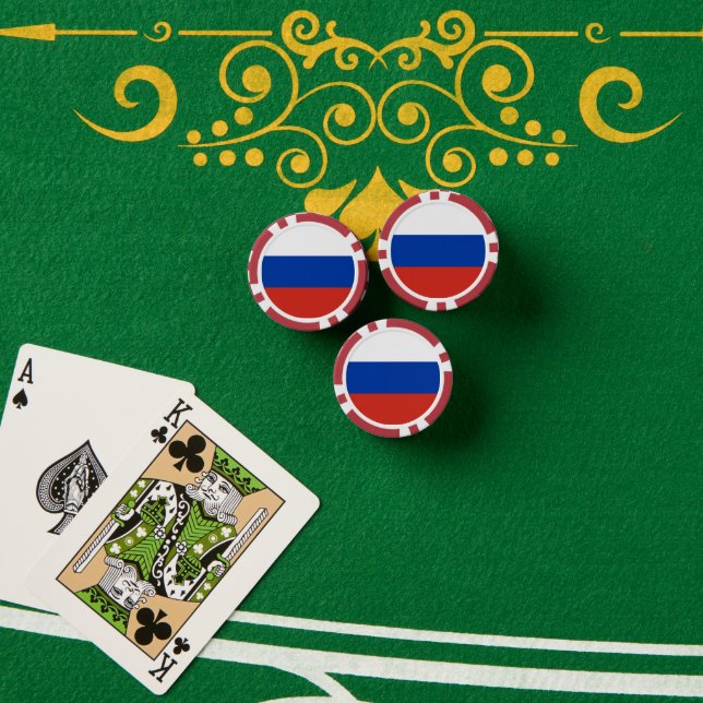 Jetons De Poker Drapeau de la Russie (Table de poker (pile))