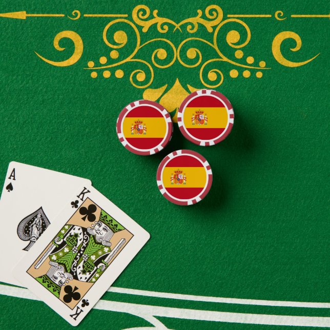 Jetons De Poker Drapeau de l'Espagne (Table de poker (pile))