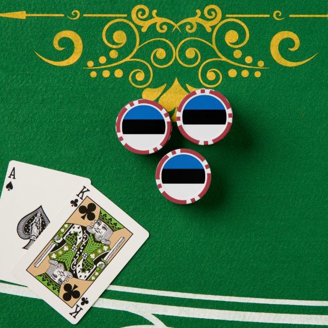 Jetons De Poker Drapeau de l'Estonie (Table de poker (pile))