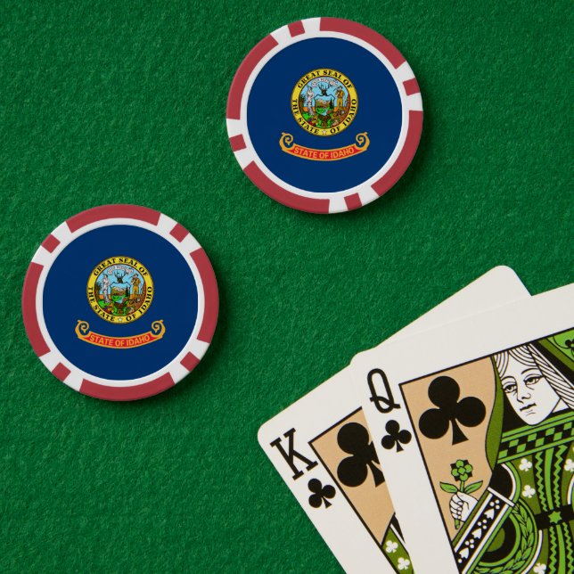 Jetons De Poker Drapeau de l'Idaho (Table de poker (double))
