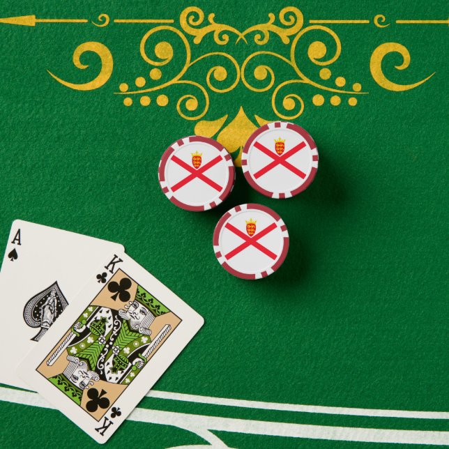 Jetons De Poker Drapeau de l'île de Jersey (Table de poker (pile))