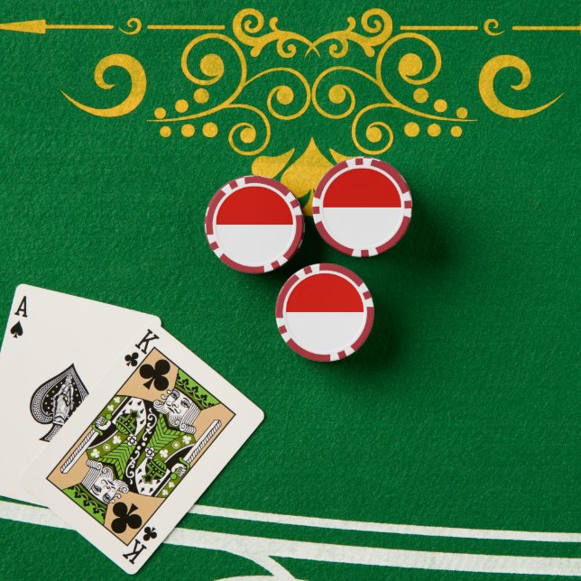 Jetons De Poker Drapeau de l'Indonésie (Table de poker (pile))