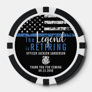 Jetons De Poker Drapeau de retraite de la police Agent des forces