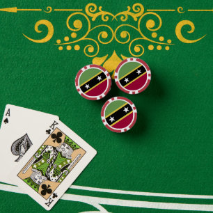 Jetons De Poker Drapeau de Saint-Kitts-et-Nevis