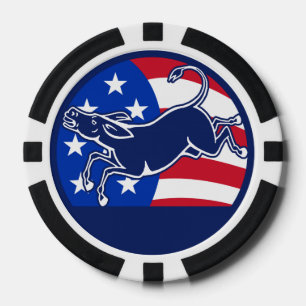 Jetons De Poker Drapeau démocrate âne