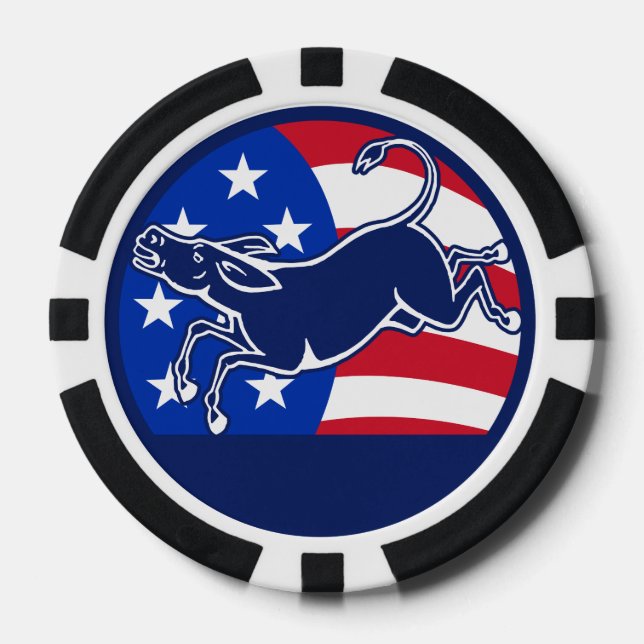 Jetons De Poker Drapeau démocrate âne (Recto)